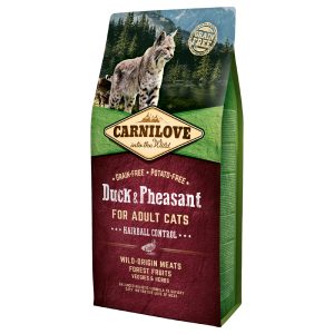 6kg Cat Hairball Control Ankka & Fasaani Carnilove kuivaruoka kissoille