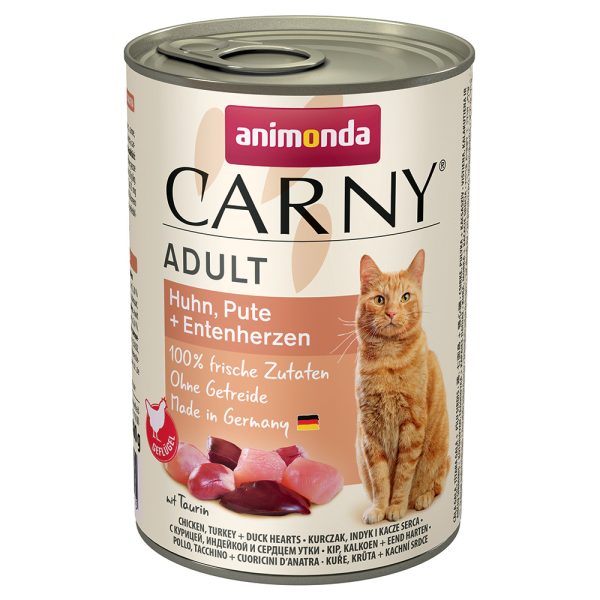 12x400g Adult-lajitelma nauta/kana Animonda Carny kissanruoka