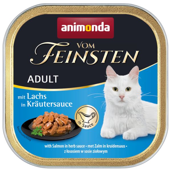 72x100g Adult NoGrain in Sauce lohta yrtti Animonda Vom Feinsten Kissanruoka