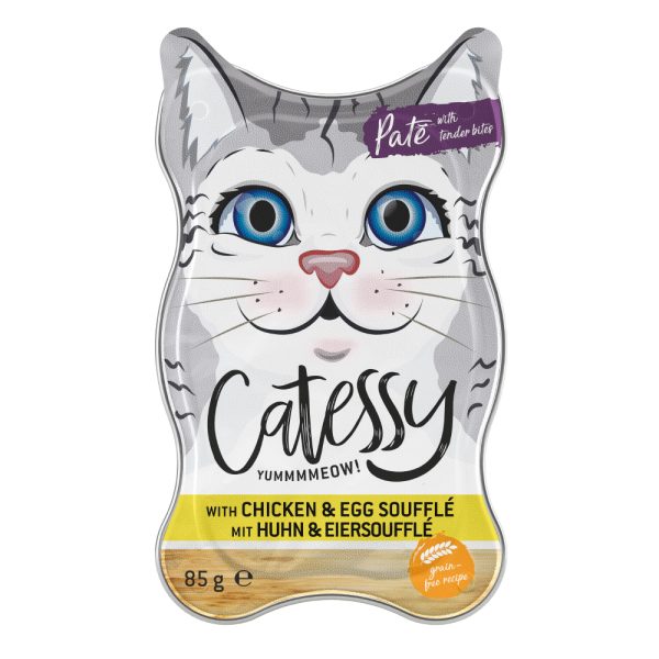36x85g munakohokas kanalla suloisessa purkissa Catessy Kissanruoka