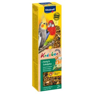 Kräcker papukaijankeksit 2 x hunaja & eukalyptus Vitakraft linnuille