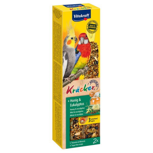 Kräcker papukaijankeksit 2 x hunaja & eukalyptus Vitakraft linnuille