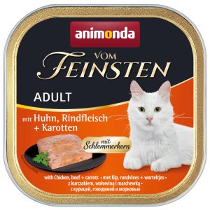 72x100g Adult herkkutäytteellä kana, nauta & porkkana Animonda Vom Feinsten Kissanruoka