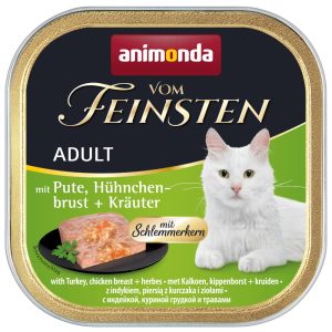 72x100g Adult herkkutäytteellä kalkkuna, kananrinta & yrtit Animonda Vom Feinsten Kissanruoka