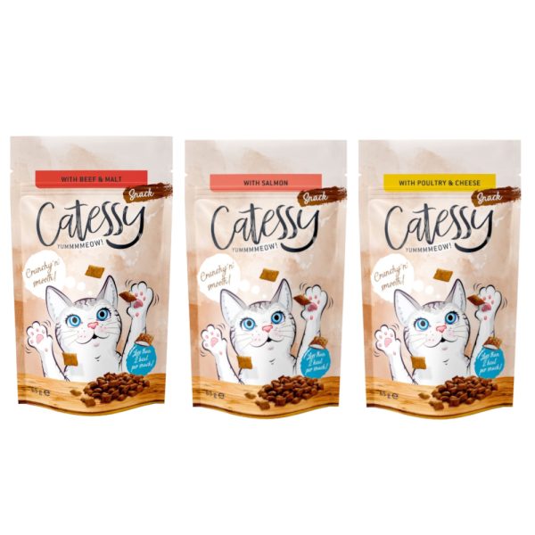 3x65g Snacks, monta makua 3 makua Catessy kissalle