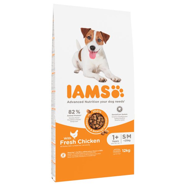 12kg for Vitality Dog Adult Small Medium Chicken IAMS