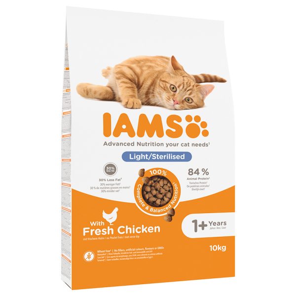 10kg Vitality Cat Adult Sterilised Chicken IAMS Kissanruoka