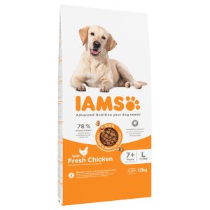 12kg Vitality Dog Senior & Mature Large Chicken IAMS