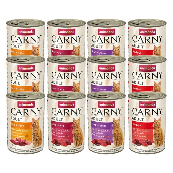 12x400g Adultt naudanlihalajitelma Animonda Carny Kissanruoka