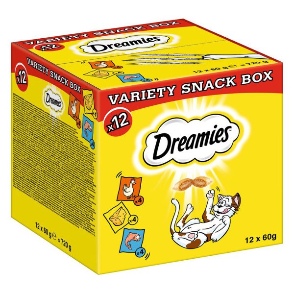 12x60g Selection Box kana, juusto, lohi Dreamies kissalle