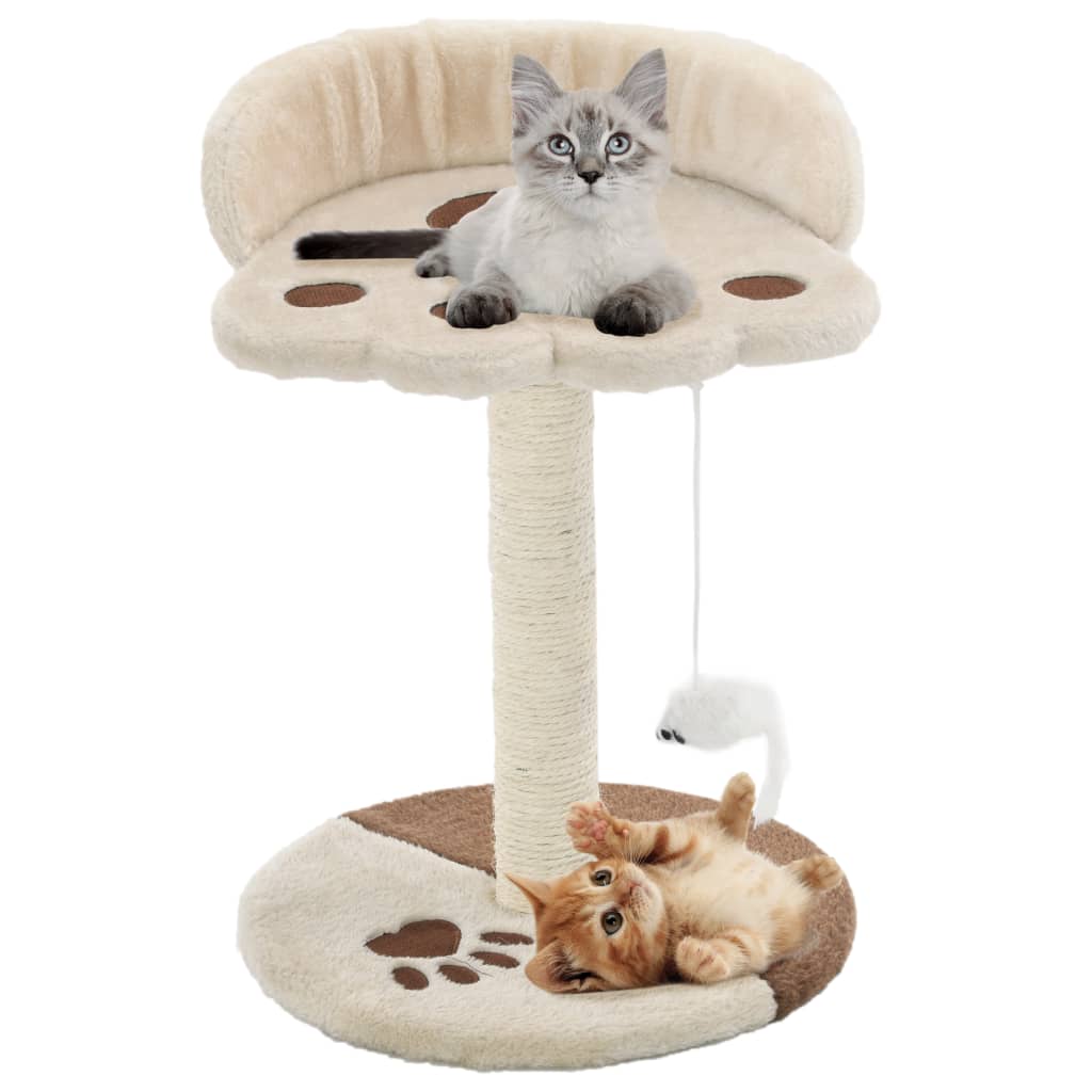 vidaXL Kissan kiipeilypuu sisal-pylväällä 40 cm beige ja ruskea