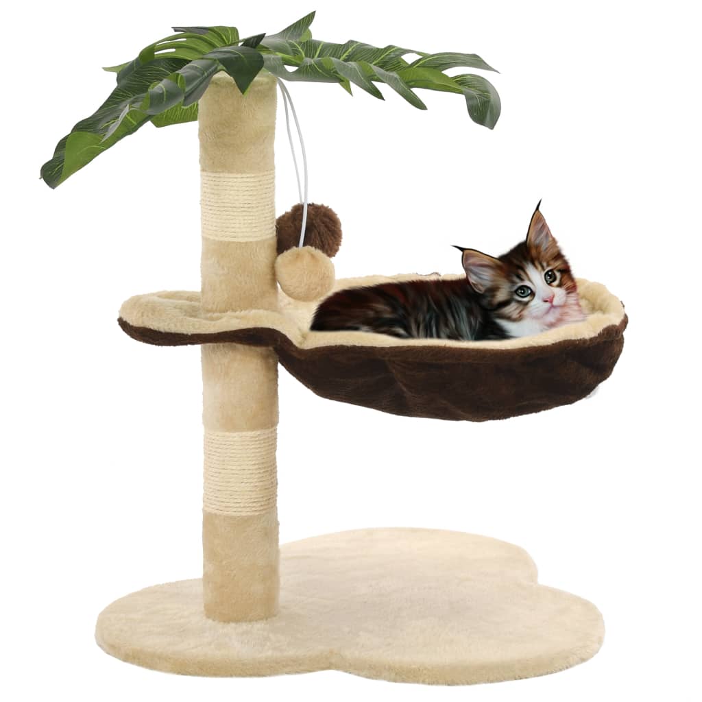 vidaXL Kissan kiipeilypuu sisal-pylväällä 50 cm beige ja ruskea