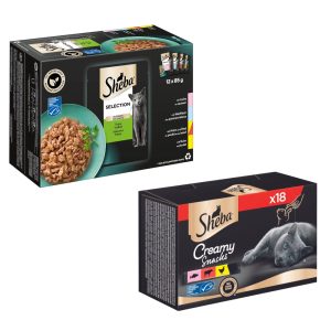 12x85g Selection in Sauce -lajitelma Valikoidut respetit + herkut Sheba kissanruoka