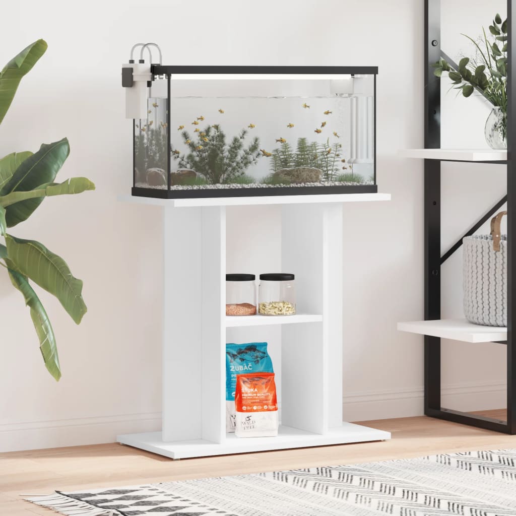 vidaXL Akvaarioteline valkoinen 60x30x60 cm tekninen puu