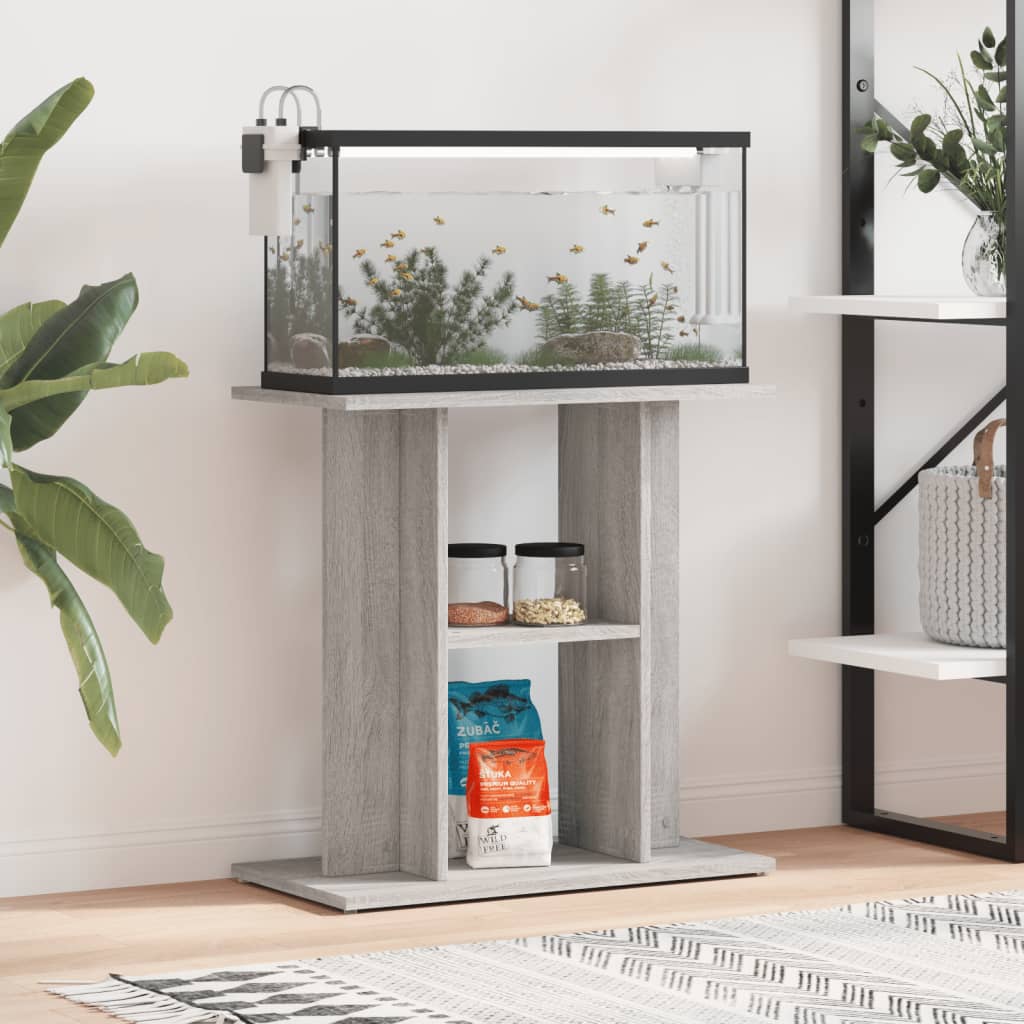 vidaXL Akvaarioteline harmaa Sonoma 60x30x60 cm tekninen puu