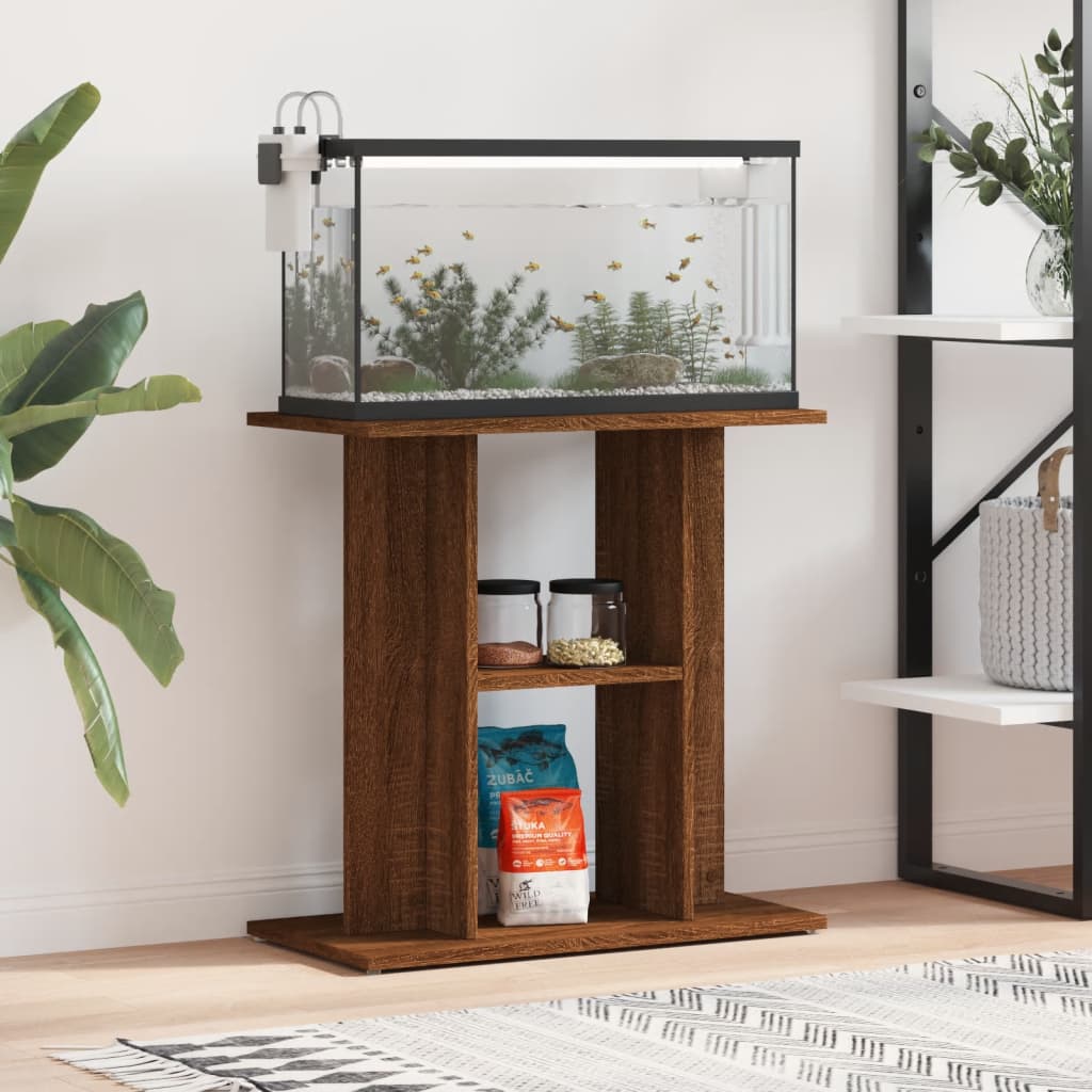 vidaXL Akvaarioteline ruskea tammi 60x30x60 cm tekninen puu