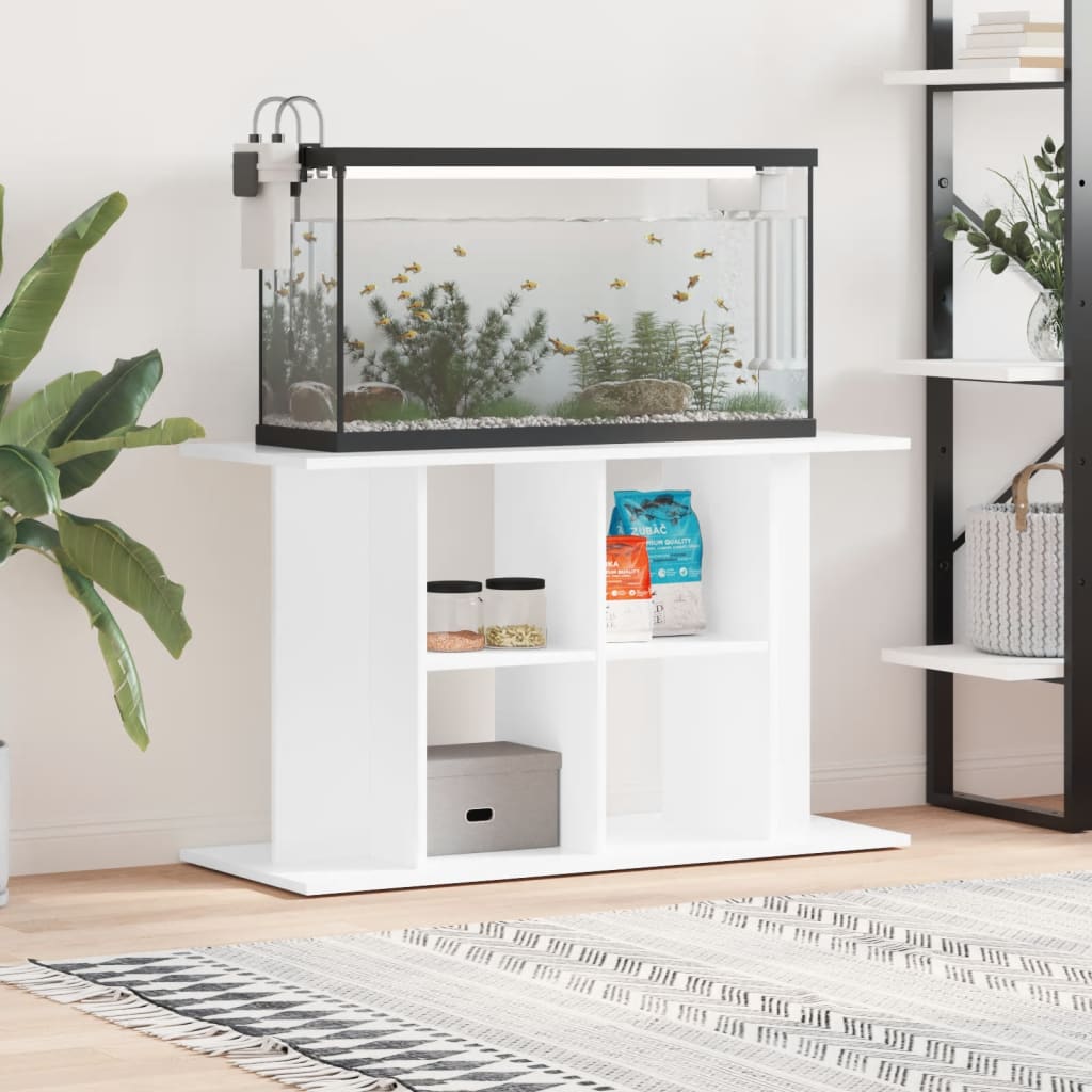 vidaXL Akvaarioteline korkeakiilto valkoinen 100x40x60 cm tekninen puu