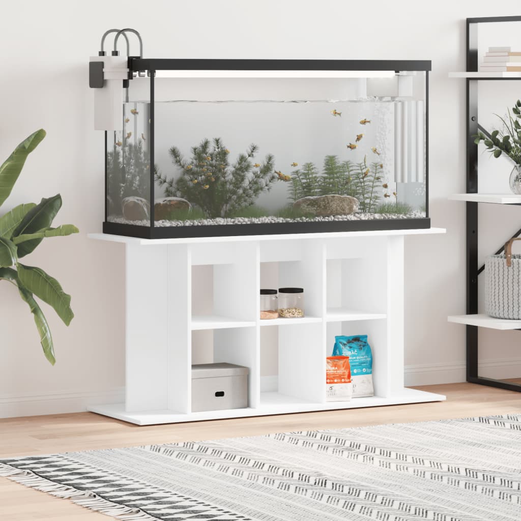 vidaXL Akvaarioteline valkoinen 120x40x60 cm tekninen puu