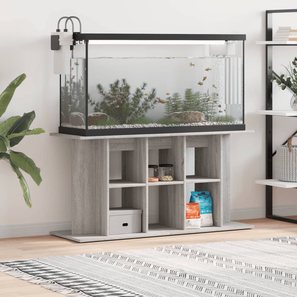 vidaXL Akvaarioteline harmaa Sonoma 120x40x60 cm tekninen puu