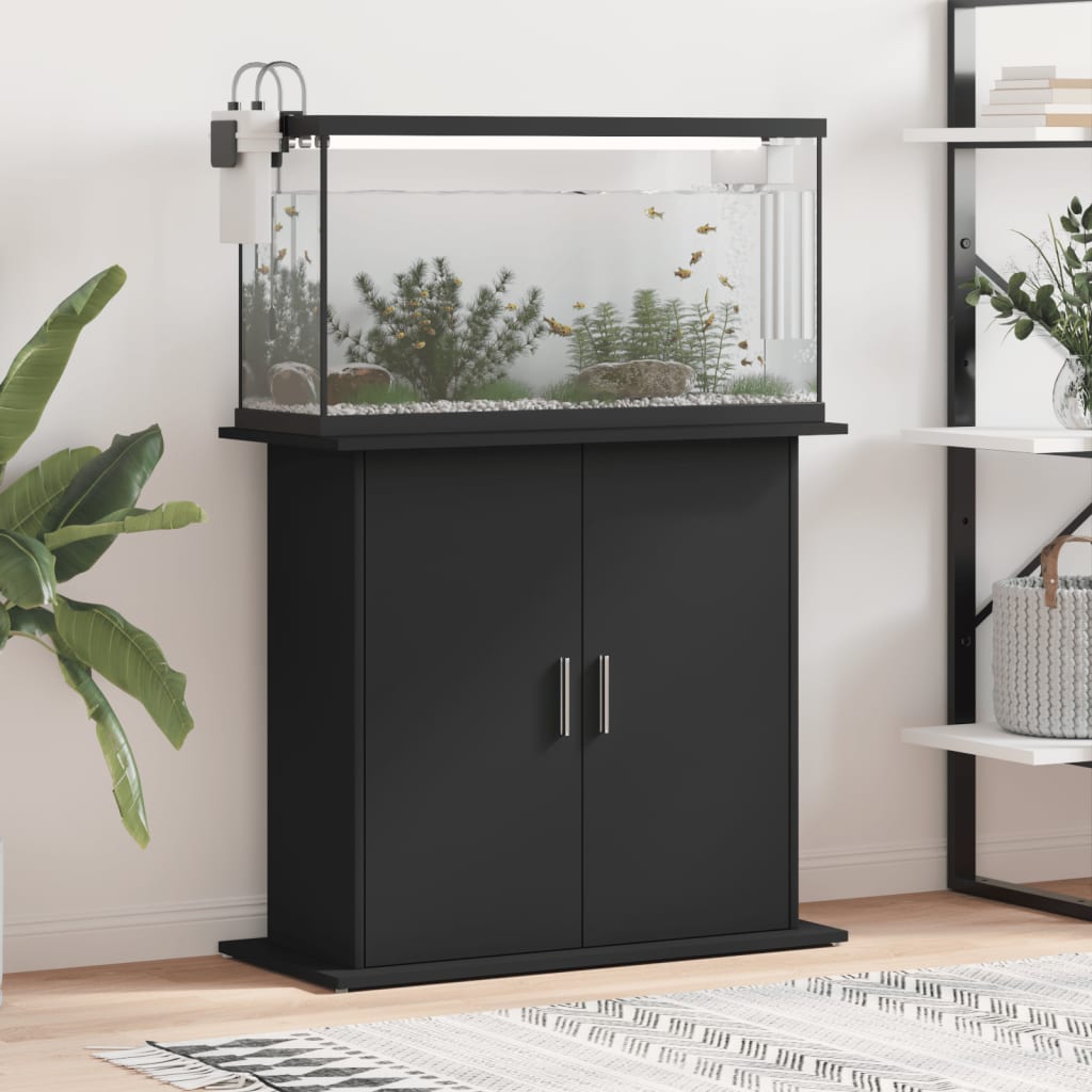 vidaXL Akvaarioteline musta 81x36x73 cm tekninen puu