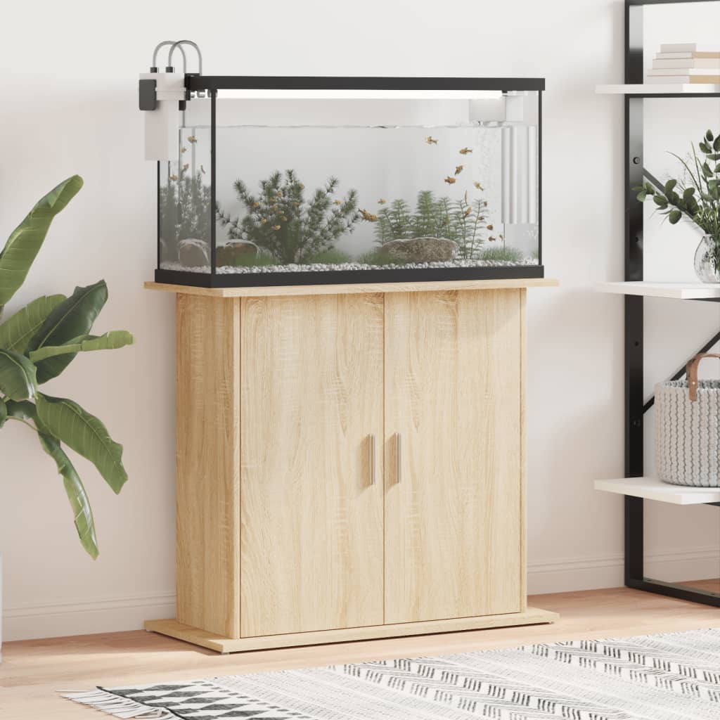 vidaXL Akvaarioteline Sonoma-tammi 81x36x73 cm tekninen puu
