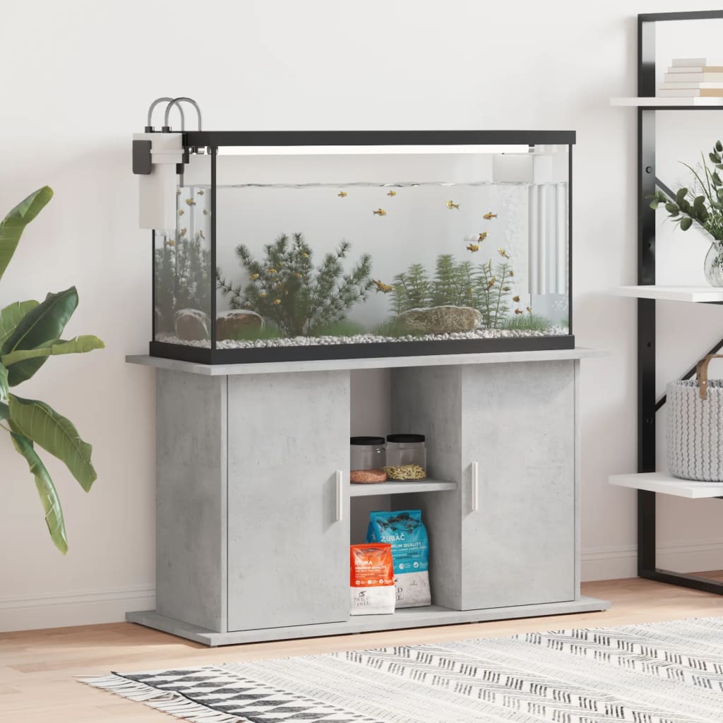 vidaXL Akvaarioteline betoninharmaa 101x41x58 cm tekninen puu