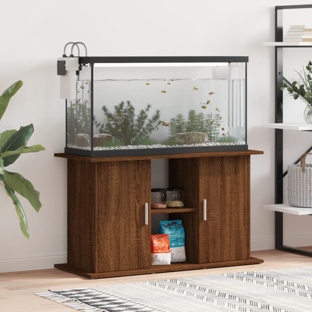 vidaXL Akvaarioteline ruskea tammi 101x41x58 cm tekninen puu