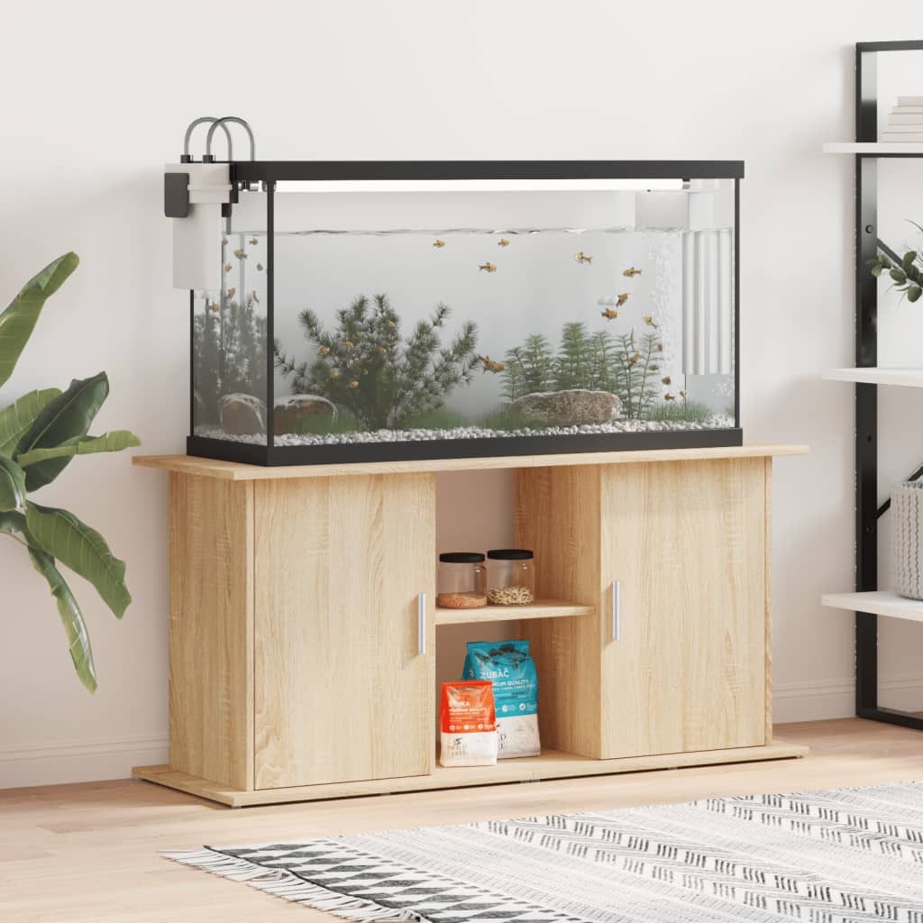 vidaXL Akvaarioteline Sonoma-tammi 121x41x58 cm tekninen puu
