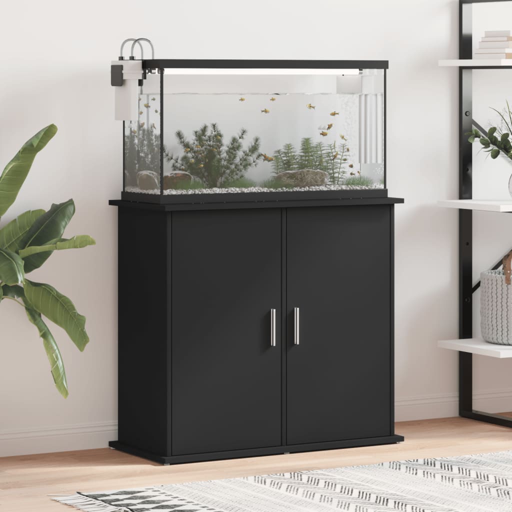 vidaXL Akvaarioteline musta 81x36x73 cm tekninen puu