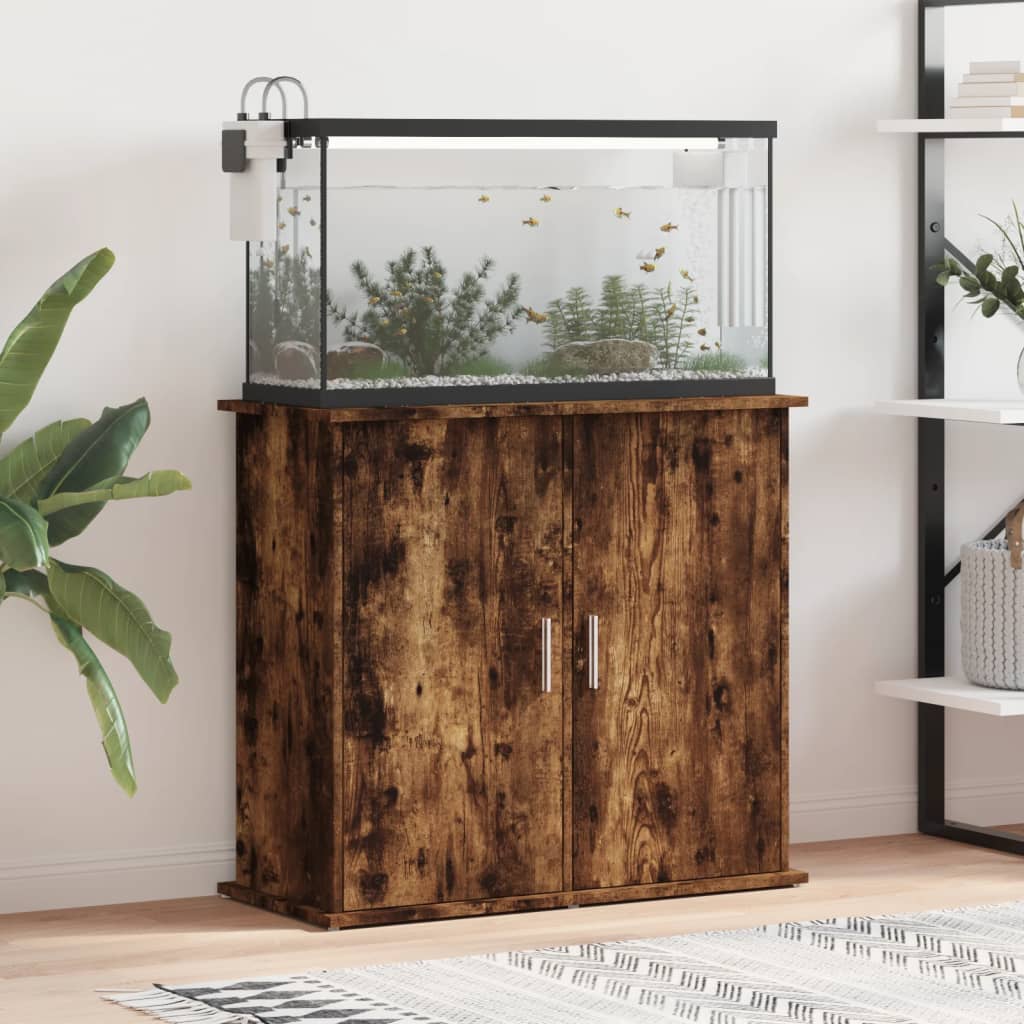 vidaXL Akvaarioteline savutammi 81x36x73 cm tekninen puu