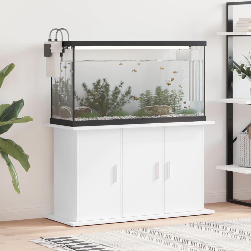 vidaXL Akvaarioteline valkoinen 101x41x58 cm tekninen puu