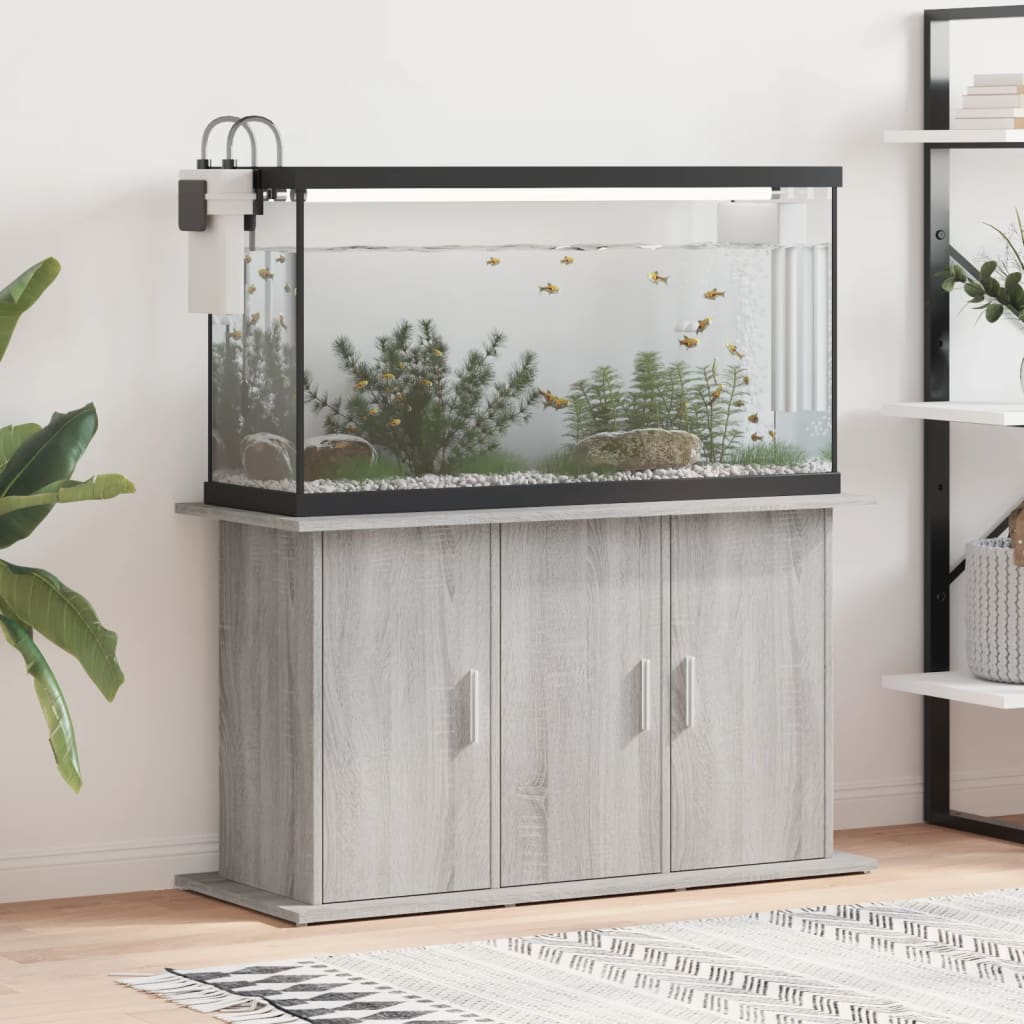 vidaXL Akvaarioteline harmaa Sonoma 101x41x58 cm tekninen puu