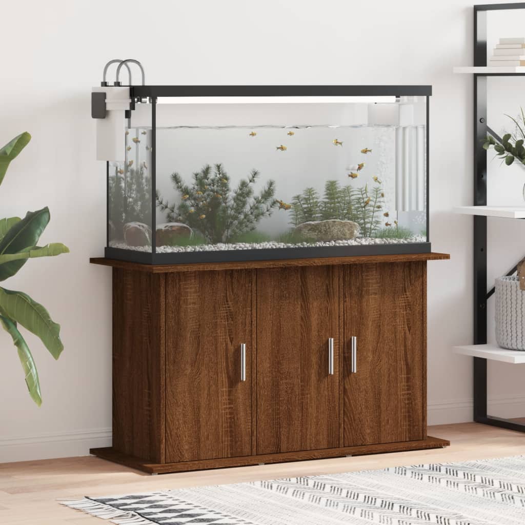vidaXL Akvaarioteline ruskea tammi 101x41x58 cm tekninen puu