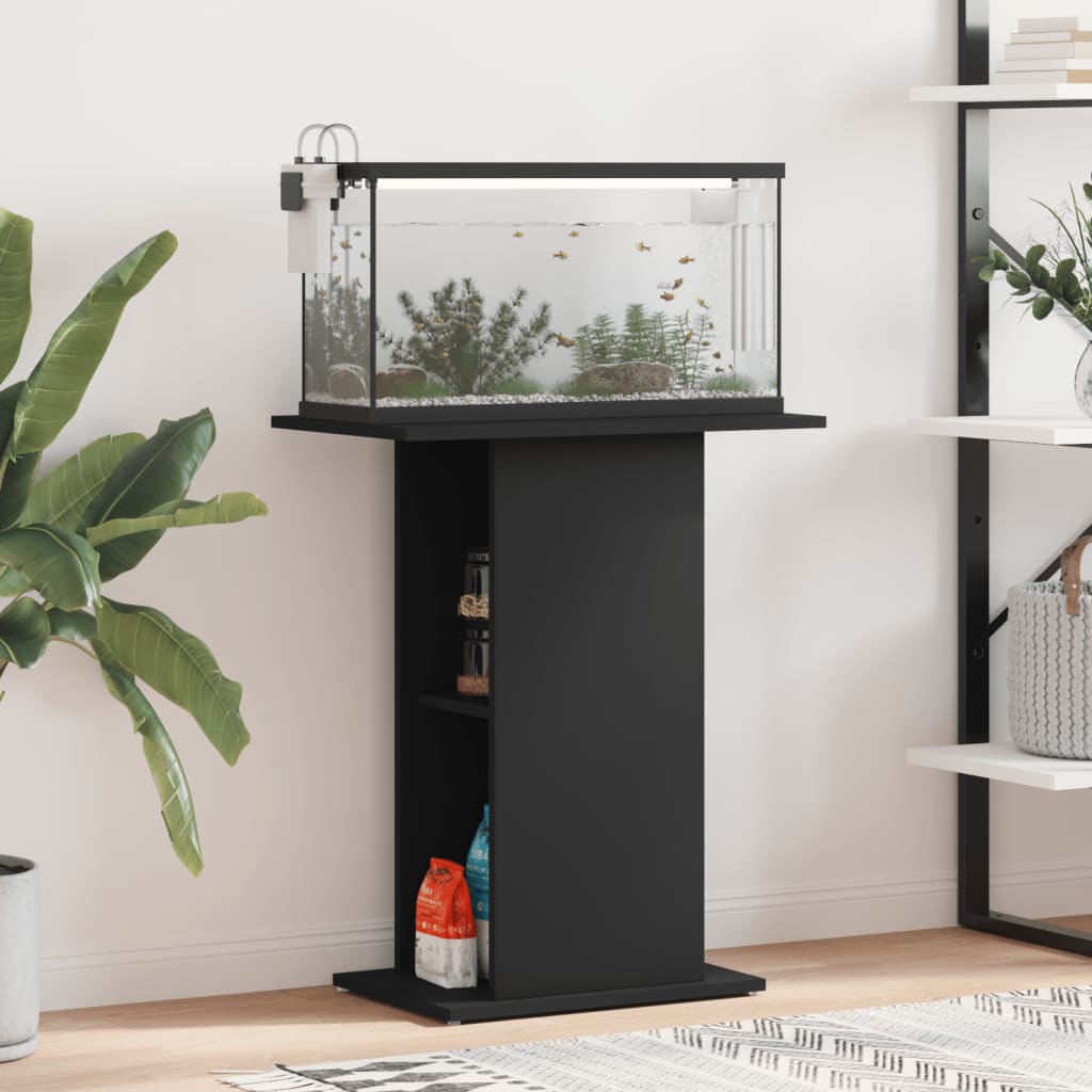 vidaXL Akvaarioteline musta 60,5x36x72,5 cm tekninen puu