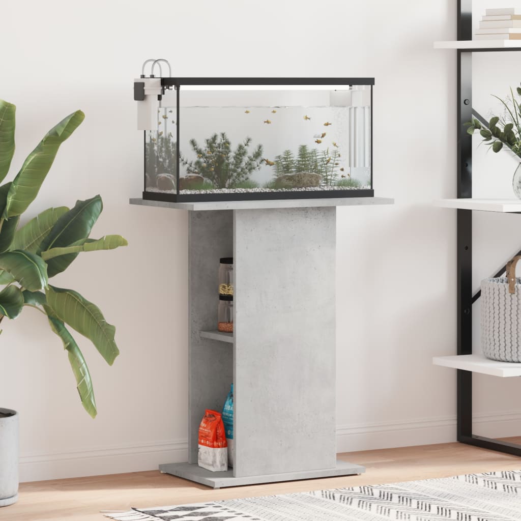 vidaXL Akvaarioteline betoninharmaa 60,5x36x72,5 cm tekninen puu