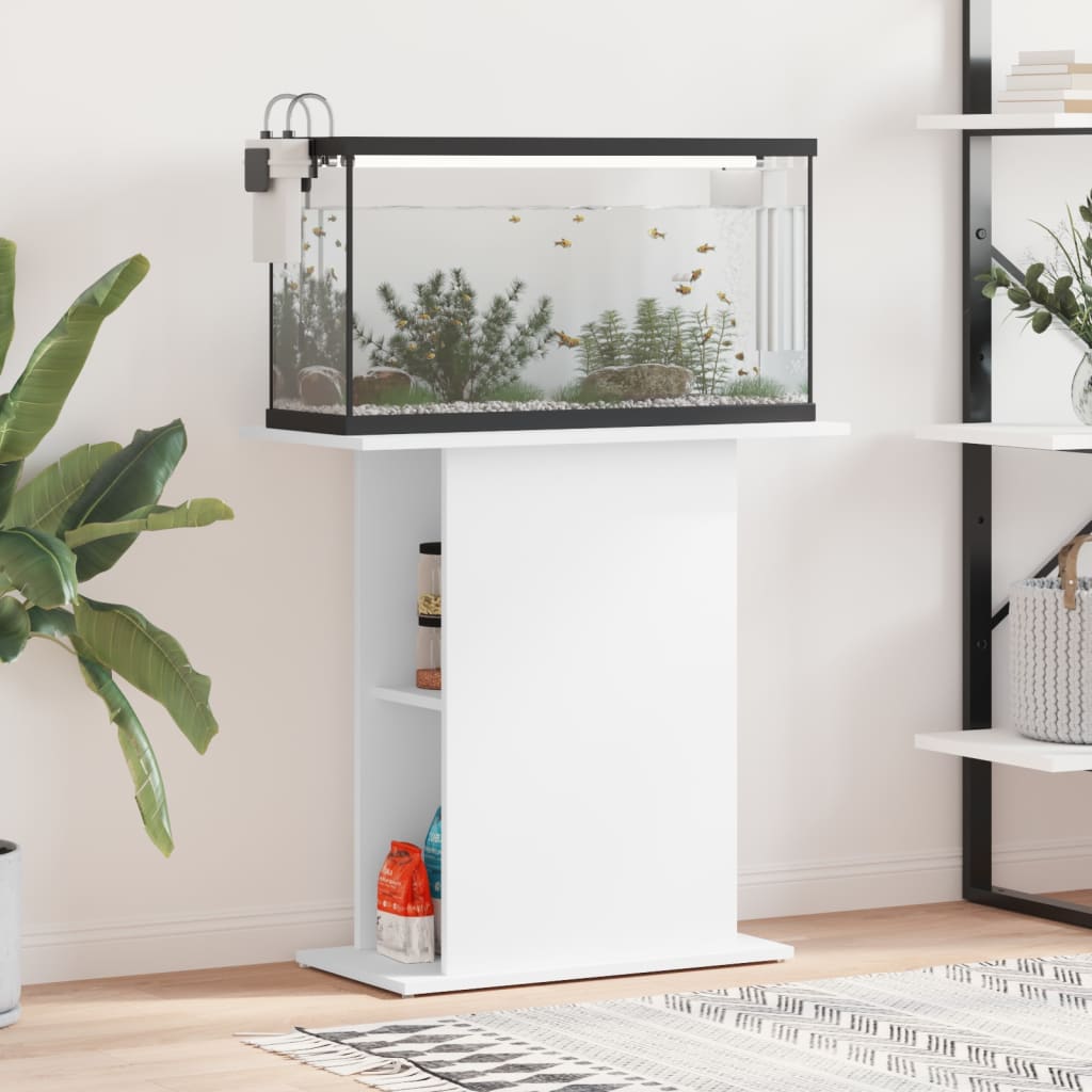vidaXL Akvaarioteline valkoinen 75x36x72,5 cm tekninen puu