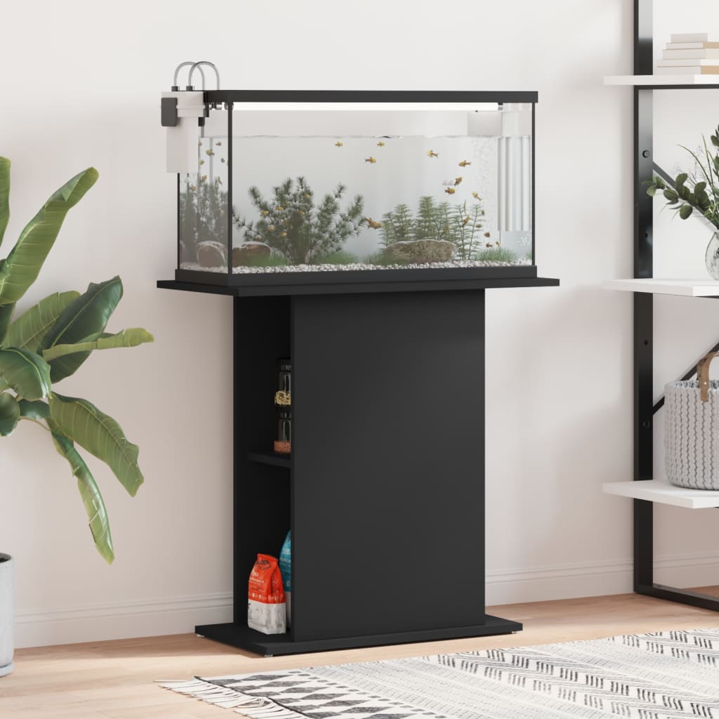 vidaXL Akvaarioteline musta 75x36x72,5 cm tekninen puu