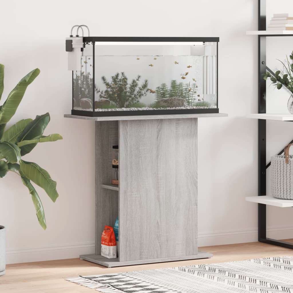 vidaXL Akvaarioteline harmaa Sonoma 75x36x72,5 cm tekninen puu
