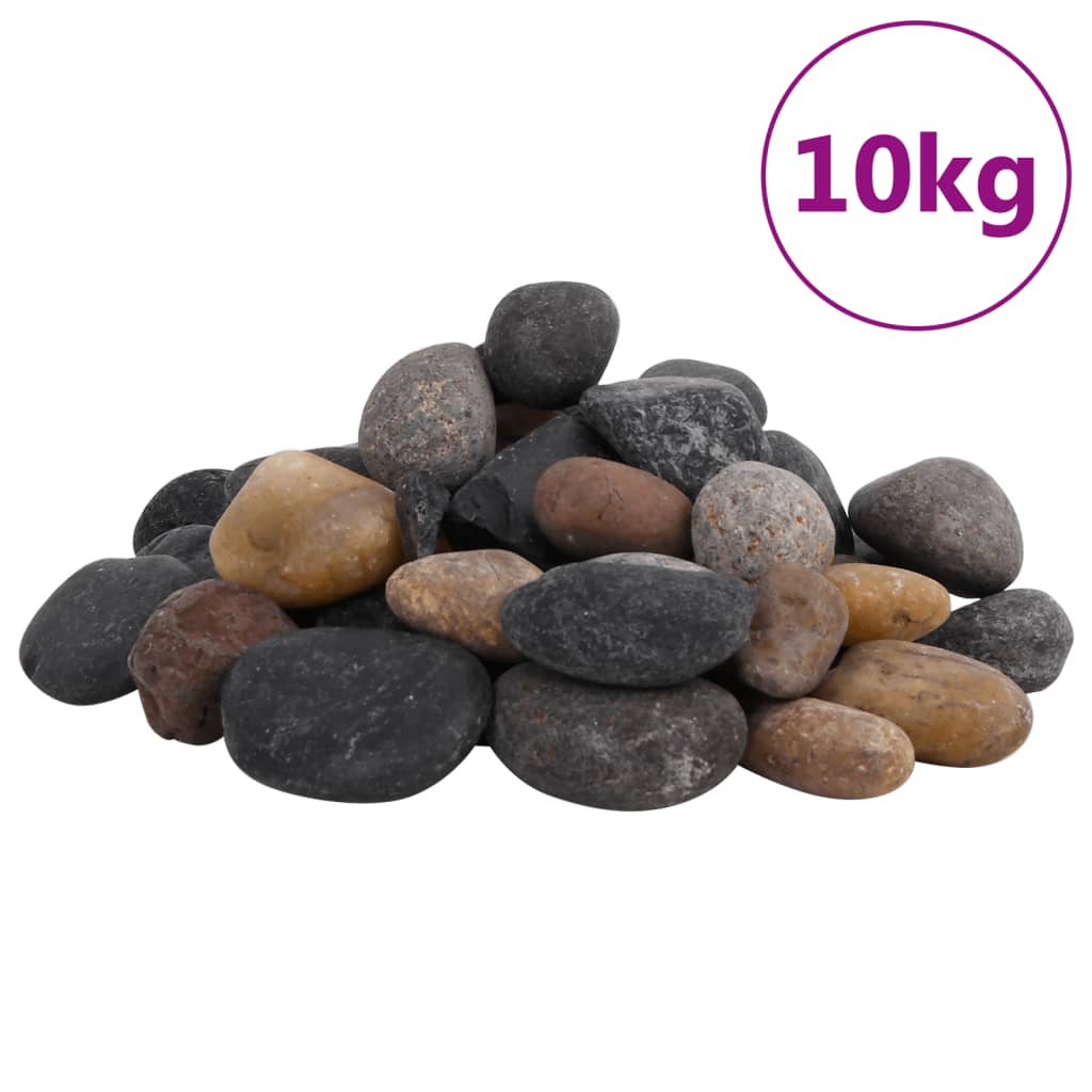 vidaXL Kiillotetut kivet 10 kg monivärinen 5-8 cm