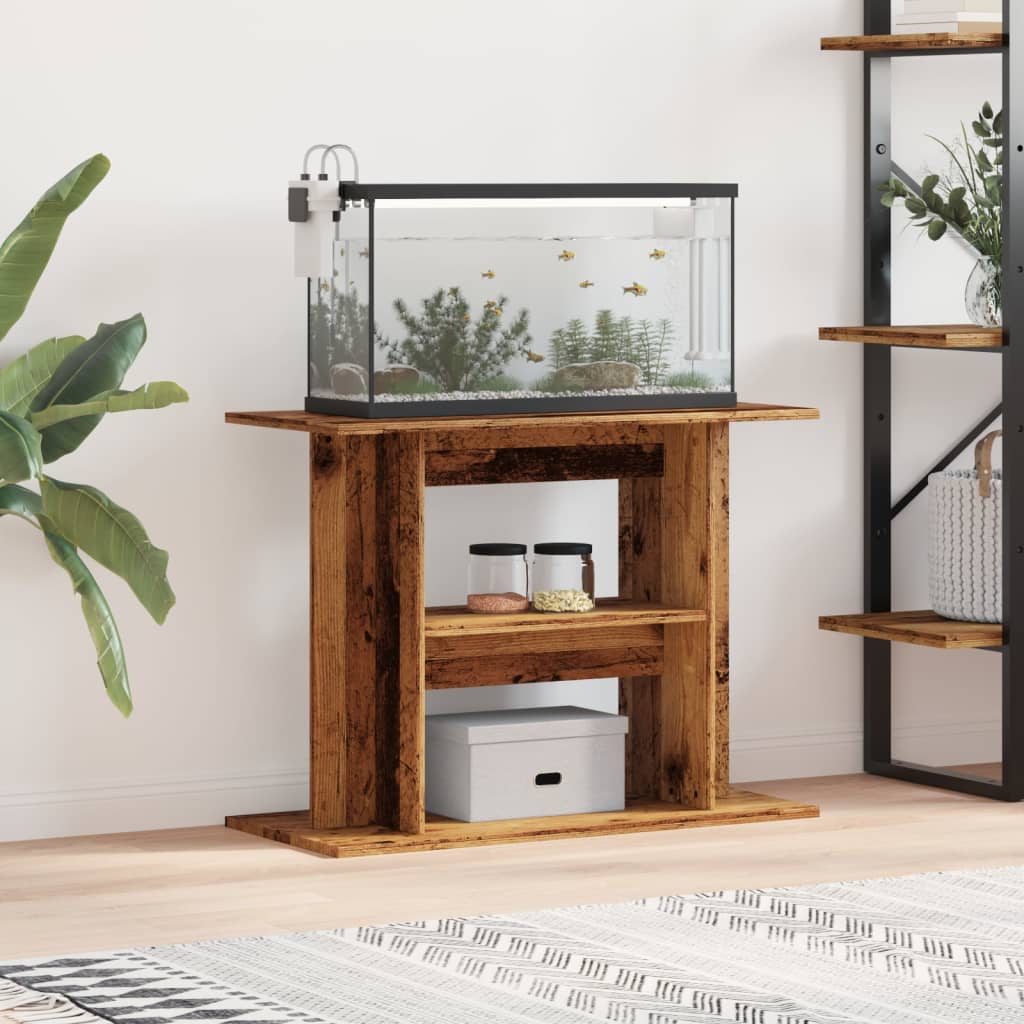 vidaXL Akvaarioteline vanha puu 80x35x60 cm tekninen puu