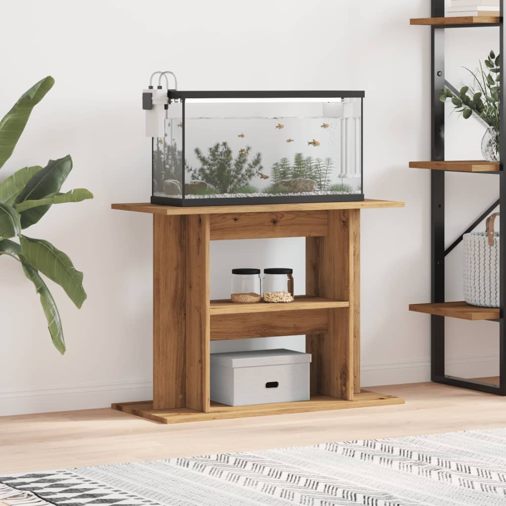 vidaXL Akvaarioteline artesaani tammi 80x35x60 cm tekninen puu