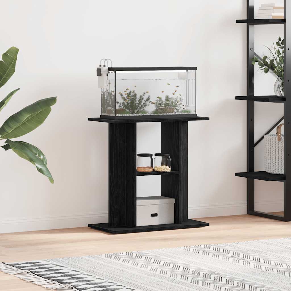vidaXL Akvaarioteline musta tammi 60x30x60 cm tekninen puu
