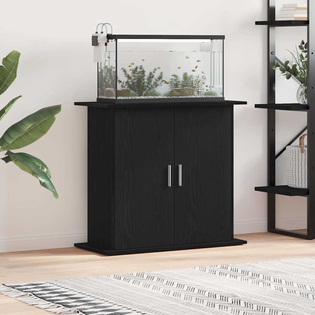 vidaXL Akvaarioteline musta tammi 81x36x73 cm tekninen puu