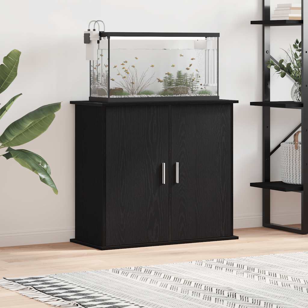 vidaXL Akvaarioteline musta tammi 81x36x73 cm tekninen puu