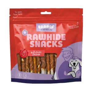 12,5cm (30kpl) Braaaf Roll Sticks kanan kanssa koiran välipala