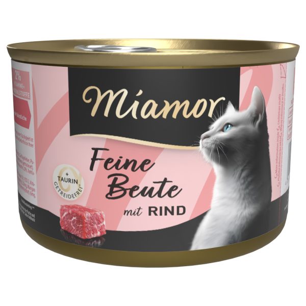 12x185g Feine Beute naudanliha Miamor kissan märkäruoka
