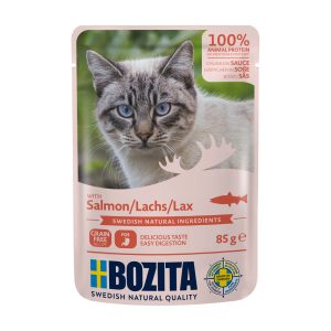 12x85g lohi Bozita Chunks in Gravy Pouch koiran märkäruoka