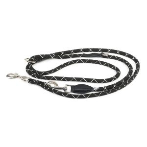 JULIUS-K9 IDC® Säädettävä köysihihna 220 cm pitkä, Ø 12 mm, musta Koira