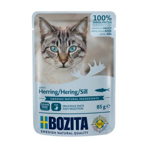 12x85g silakka Bozita Chunks in Gravy Pouch koiran märkäruoka