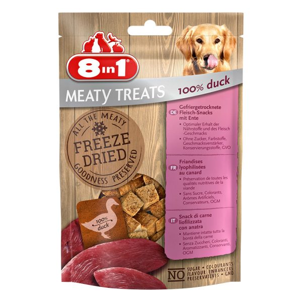 2x50g Meaty Treats 2 x ankanrinta 8in1 koiralle